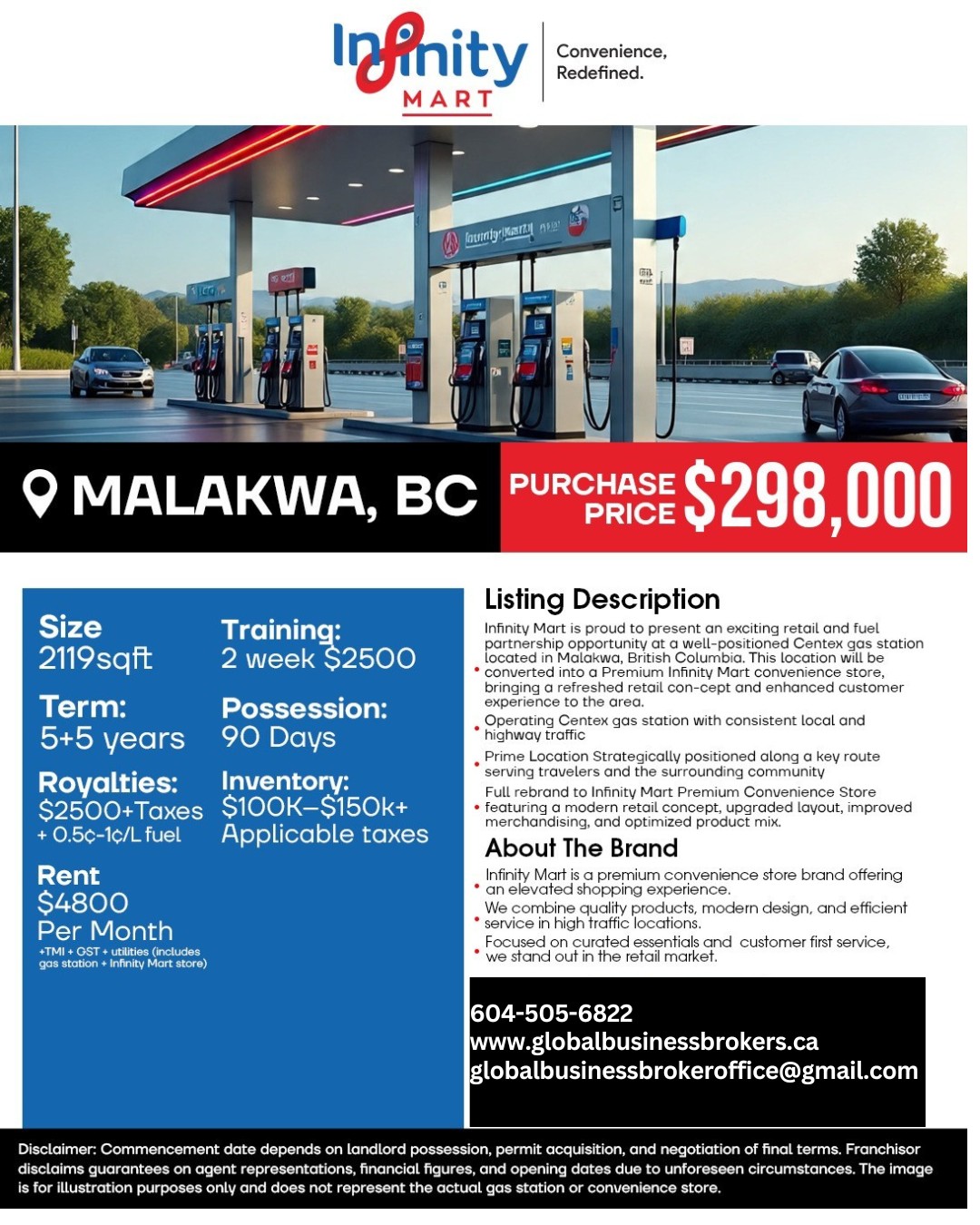 Well-positioned retail and fuel operation in the heart of Malakwa, BC